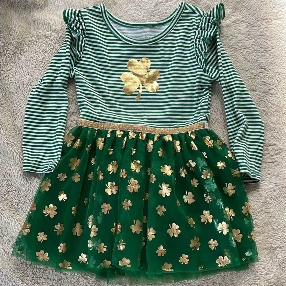 Green and Gold Shamrock Kids Costume